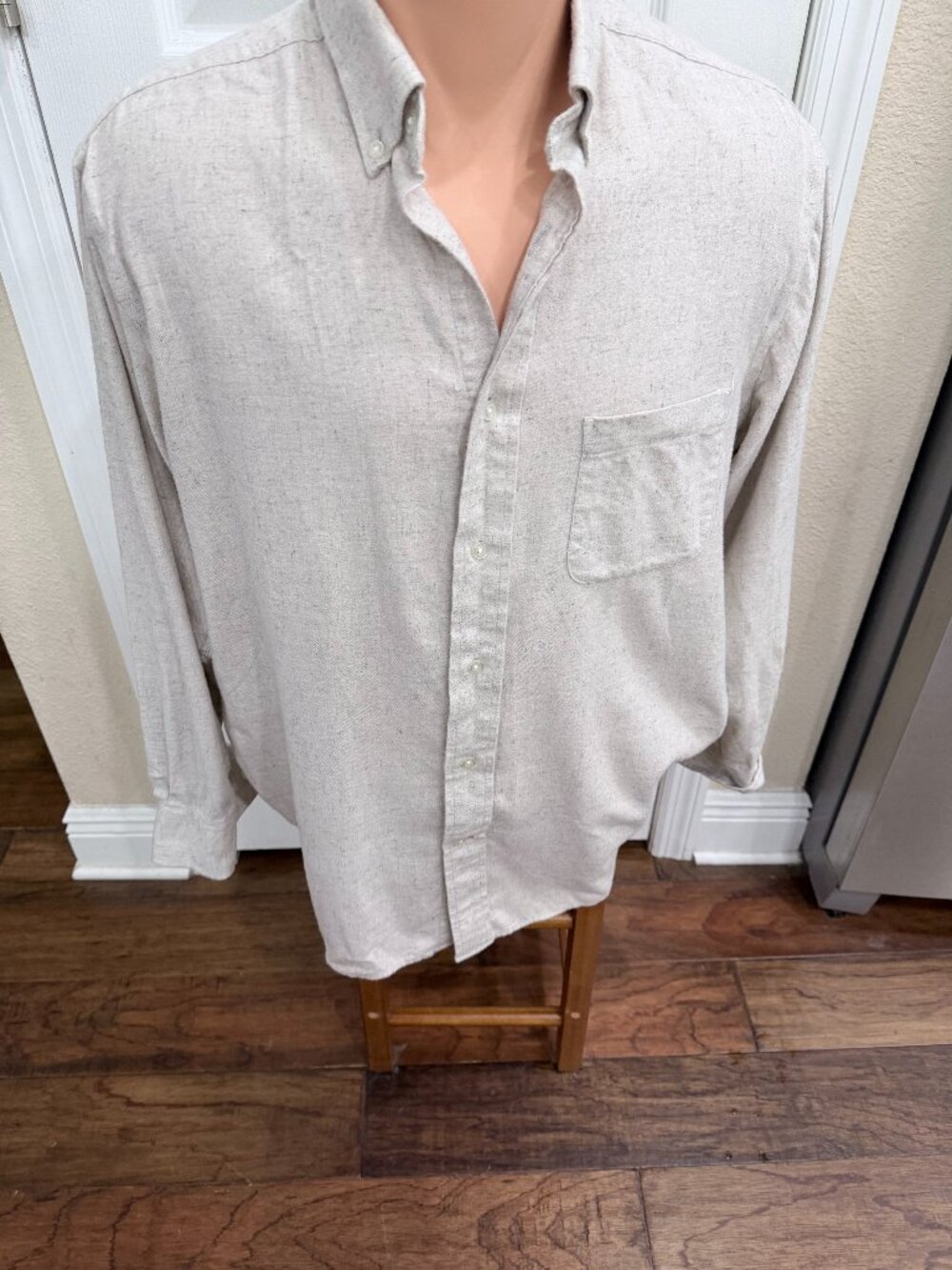 Daniel Cremieux Signature 100% Cotton Brushed Shirt M Oatmeal